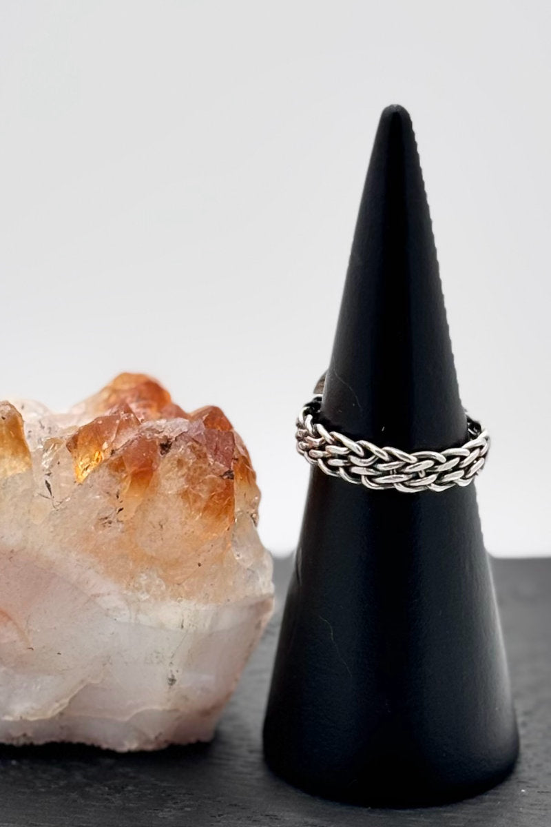 Braided Heart-Shaped Turquoise Ring