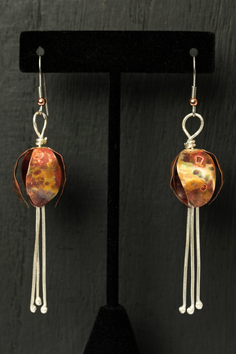 Fired Copper Earrings