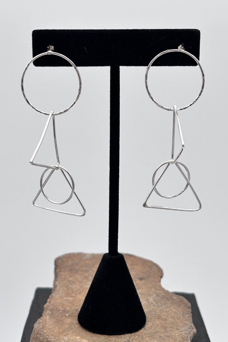 Interconnected Sterling Silver Earrings